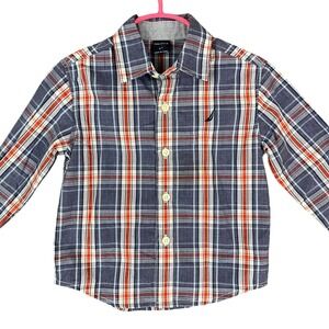 Nautica Dress Shirt Boys 2T Toddler Button-Front Long-Sleeve Plaid Formal
